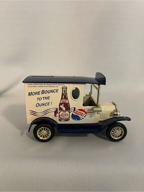 Pepsi Cream and Navy Retro Delivery Truck Bank